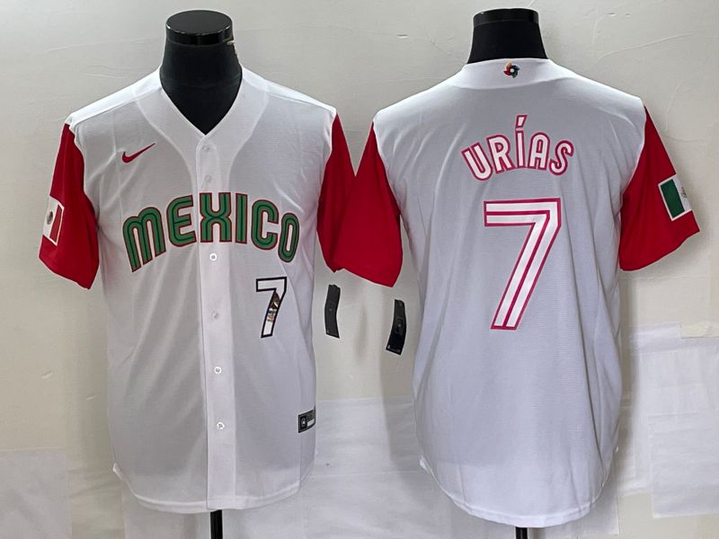 Men 2023 World Cub Mexico #7 Urias White white Nike MLB Jersey26->more jerseys->MLB Jersey
